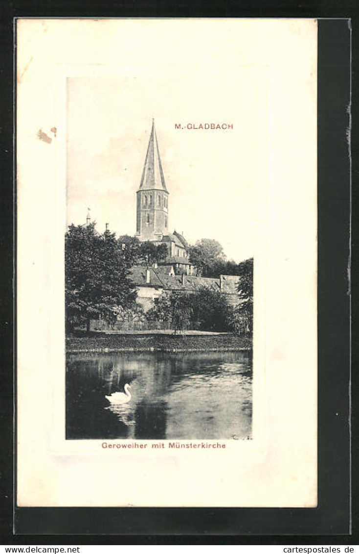 AK M.-Gladbach, Geroweiher Mit Münsterkirche Und Schwan  - Muenster
