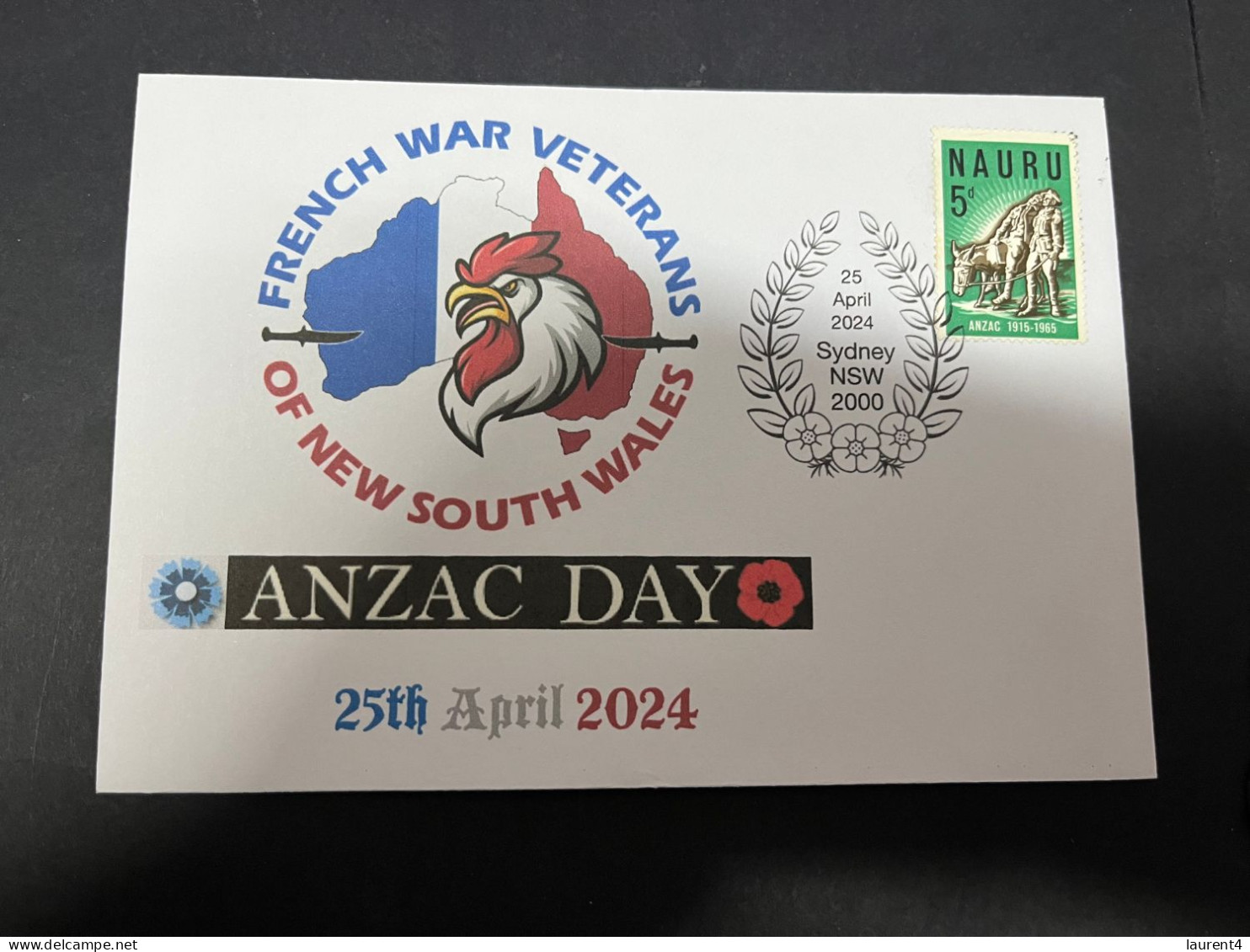 24-4-2024 (2 Z 52) Australia ANZAC 2024 - Special Cover Postmarked 25 April 2024 (French War Veterans Of NSW) - Militares