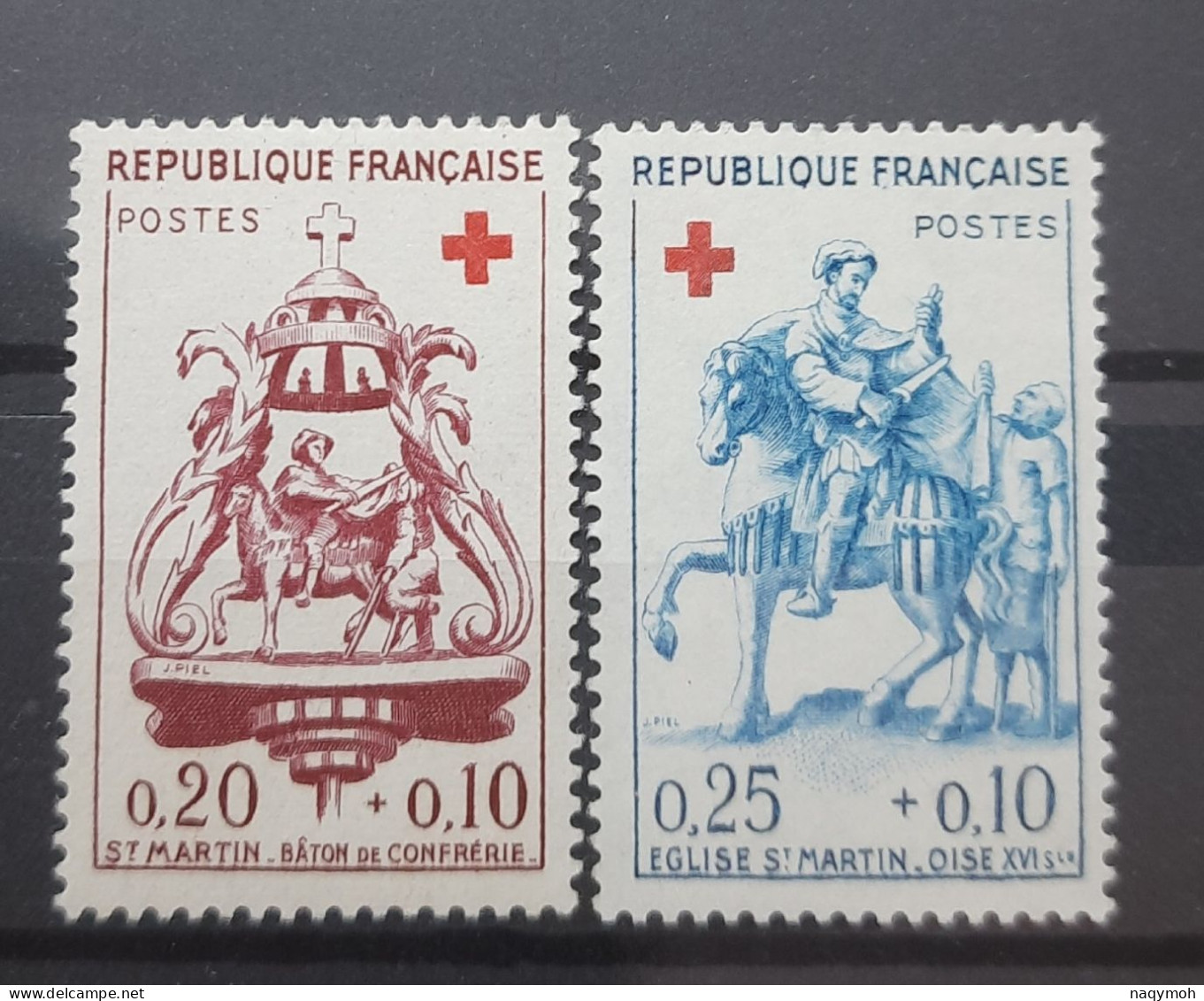 France Yvert 1278-1279** Année 1960 Paire Croix Rouge MNH. - Neufs