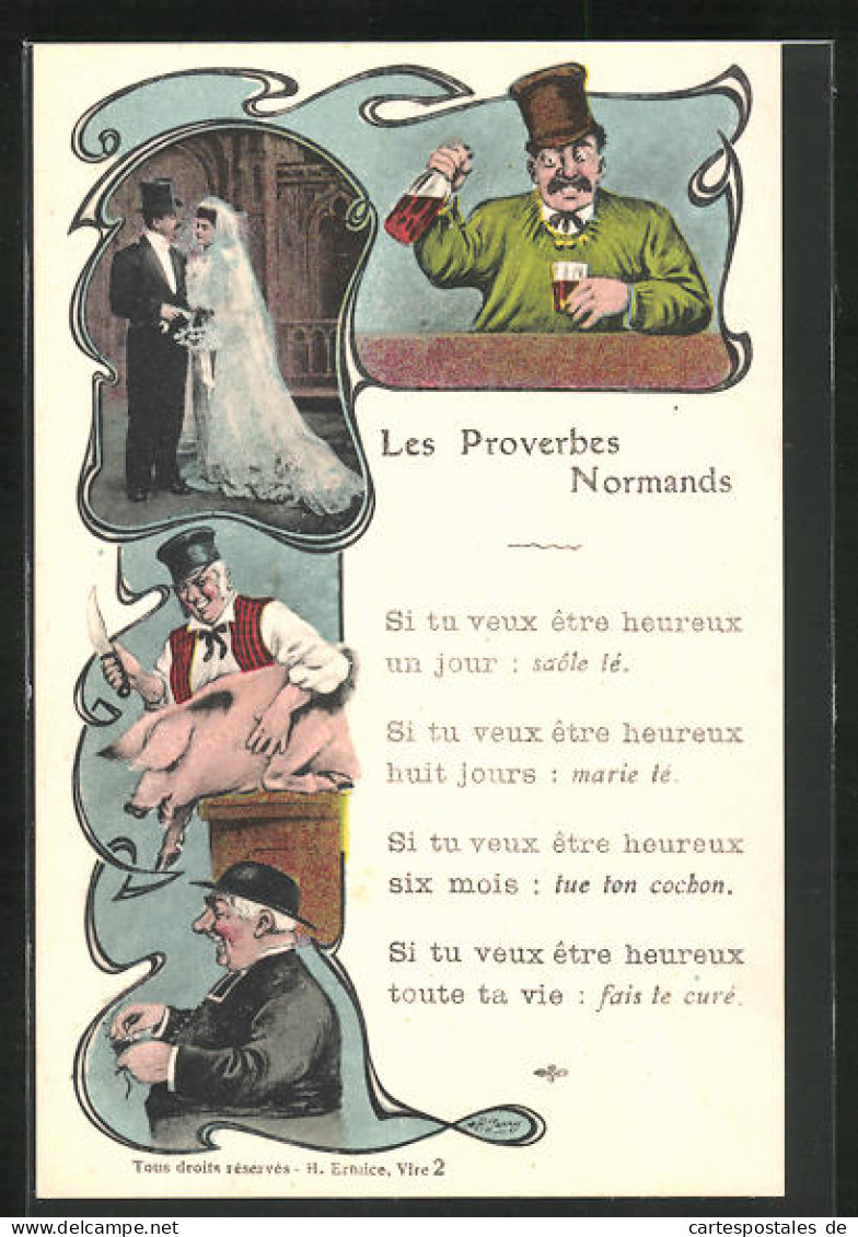 CPA Illustrateur Le Proverbes Normands  - Ohne Zuordnung