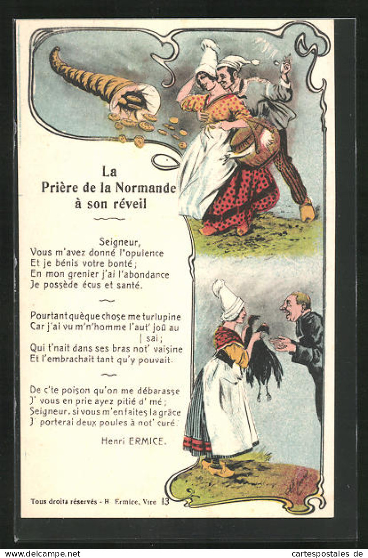 CPA Illustrateur La Prière De La Normande à Son Réveil  - Unclassified