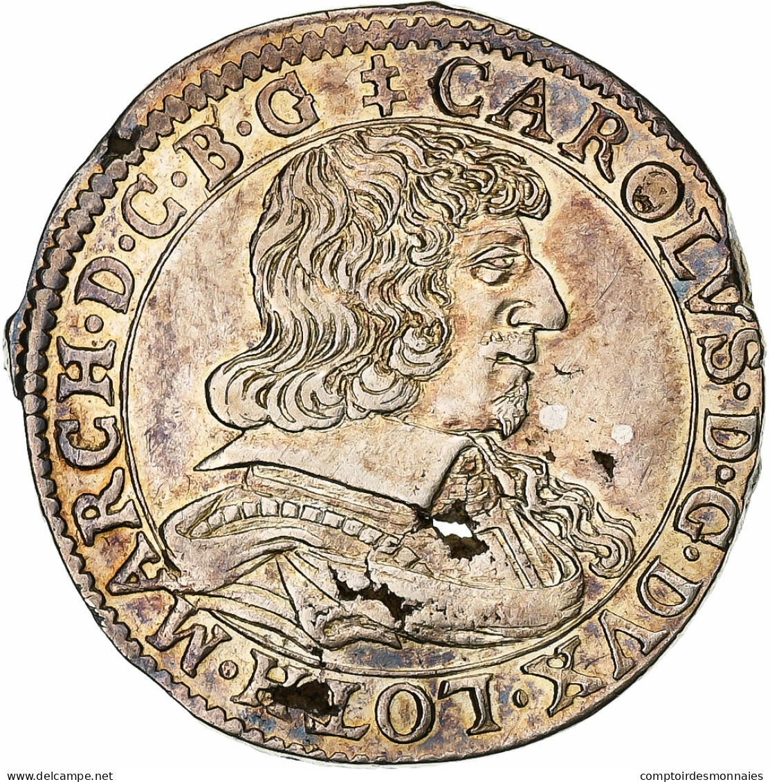 Monnaie, Duché De Lorraine, Charles IV, Teston, 1638, Remiremont, TTB+ - Autres & Non Classés