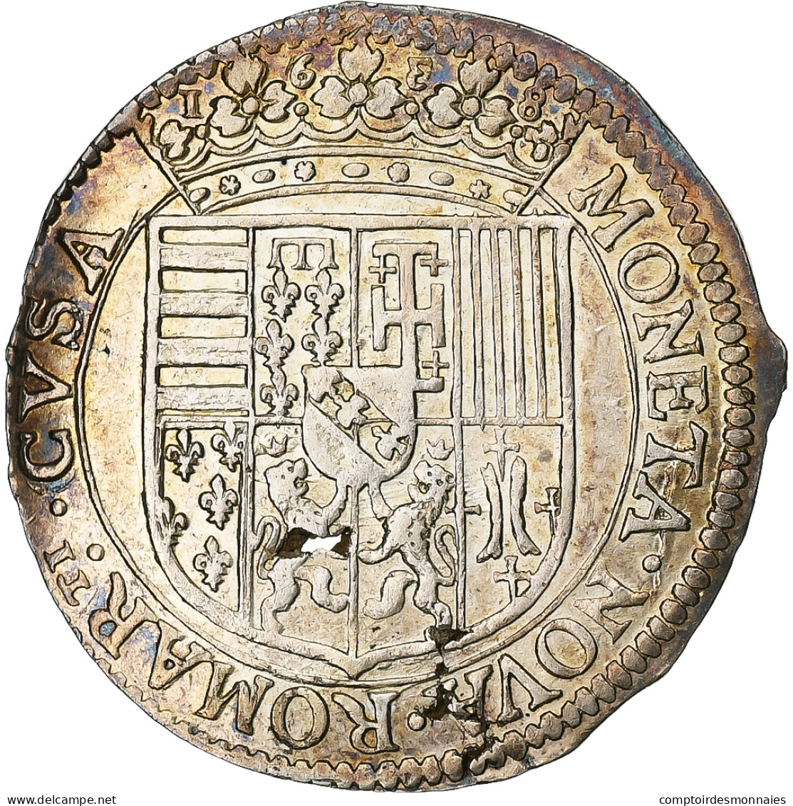 Monnaie, Duché De Lorraine, Charles IV, Teston, 1638, Remiremont, TTB+ - Otros & Sin Clasificación