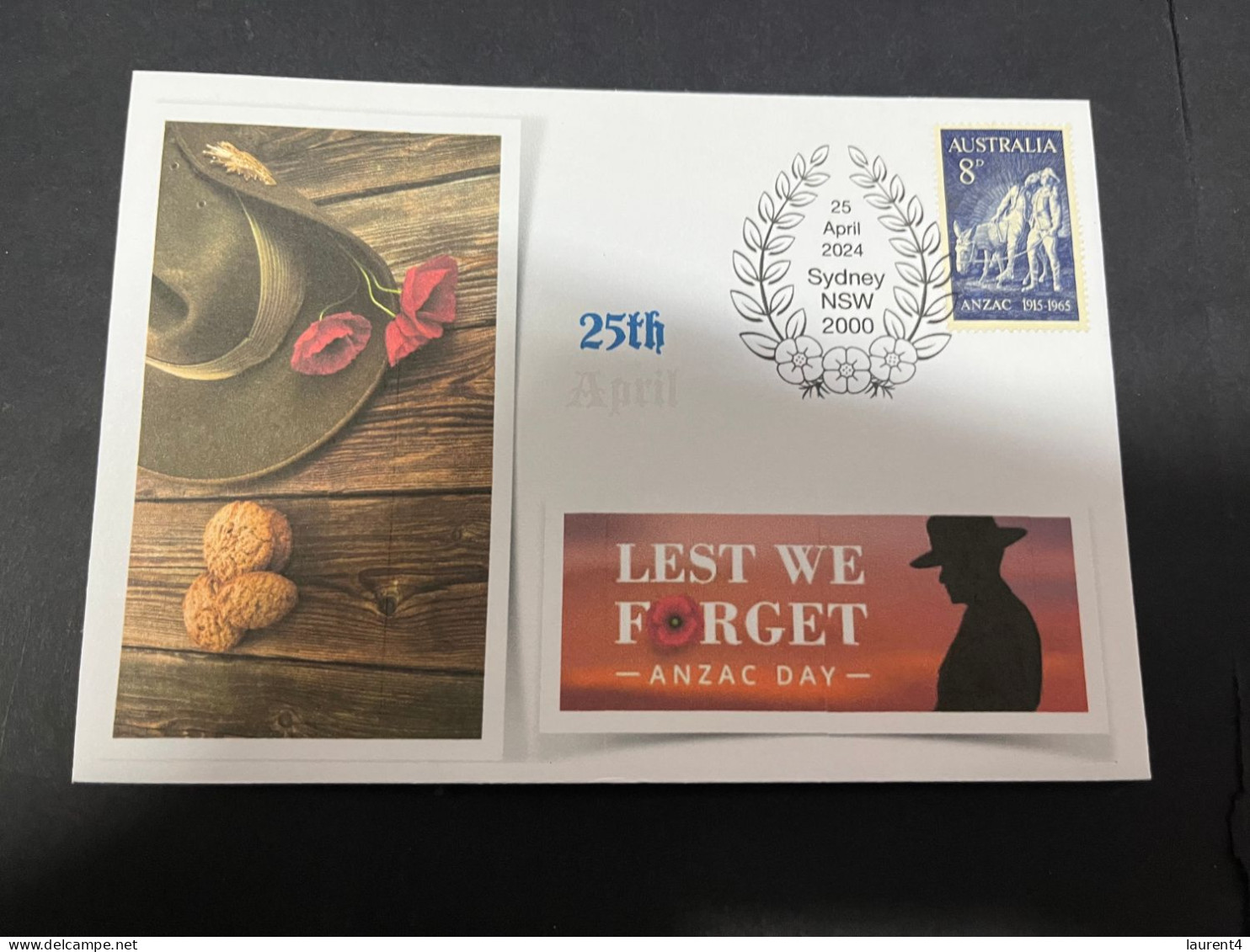 24-4-2024 (2 Z 52) Australia ANZAC 2024 - Special Cover Postmarked 25 April 2024 (ANZAC Biscuits) - Militares