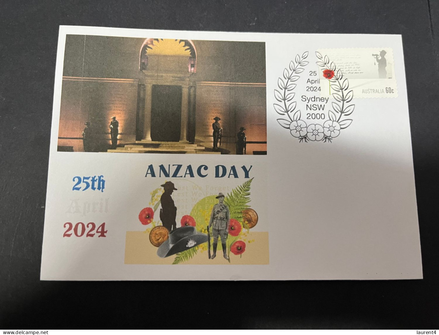 24-4-2024 (2 Z 52) Australia ANZAC 2024 - Special Cover Postmarked 25 April 2024 (War Memorial / Air Force) - Militares