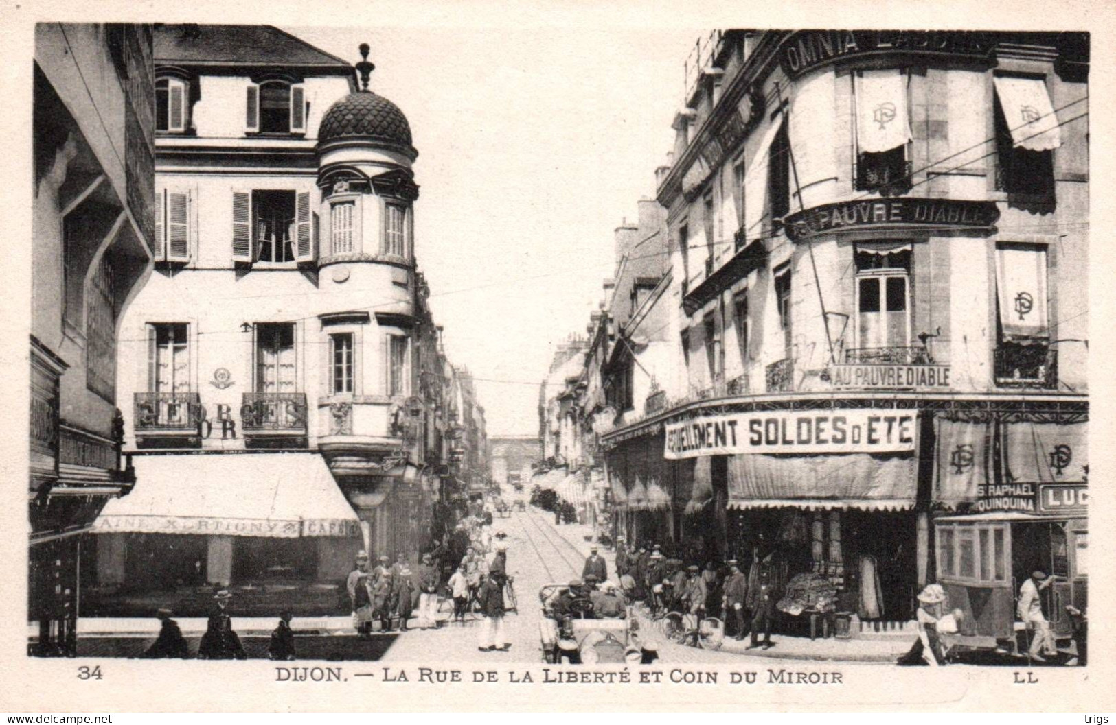Dijon - La Rue De La Liberté Et Coin Du Miroir - Dijon