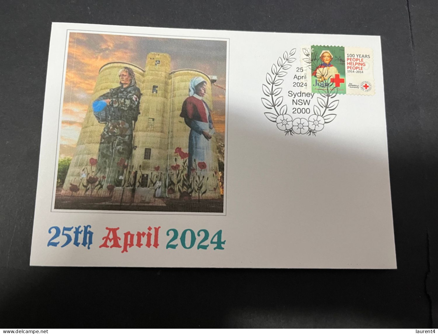 24-4-2024 (2 Z 52) Australia ANZAC 2024 - Special Cover Postmarked 25 April 2024 (Red Cross Nurse) - Militares