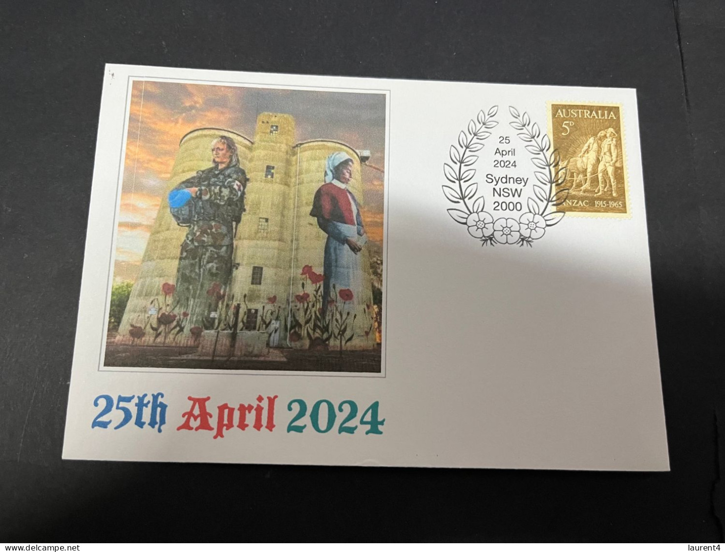 24-4-2024 (2 Z 52) Australia ANZAC 2024 - Special Cover Postmarked 25 April 2024 (Red Cross Nurse) - Militaria