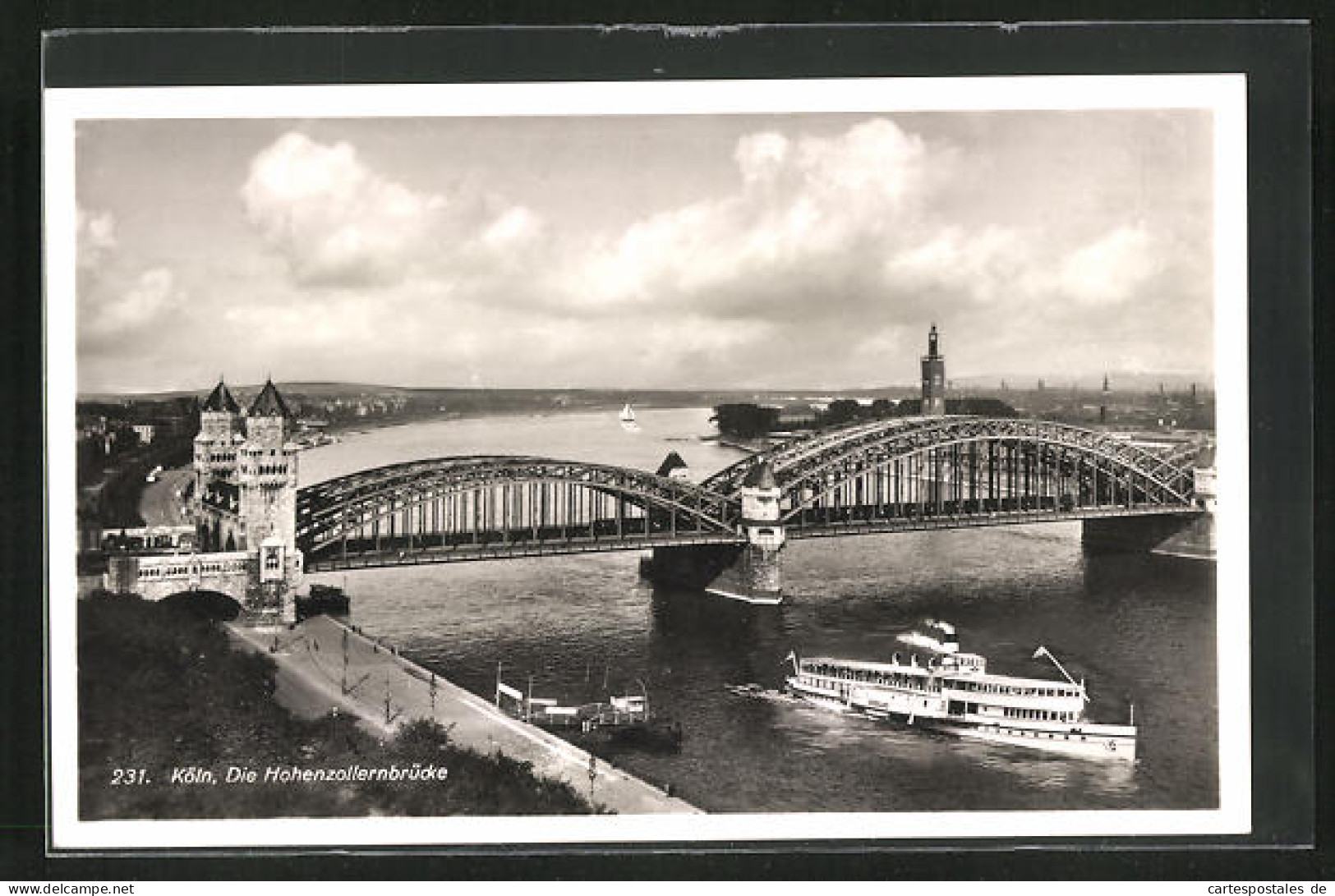 AK Köln, Die Hohenzollernbrücke, Dampfer Vaterland  - Köln