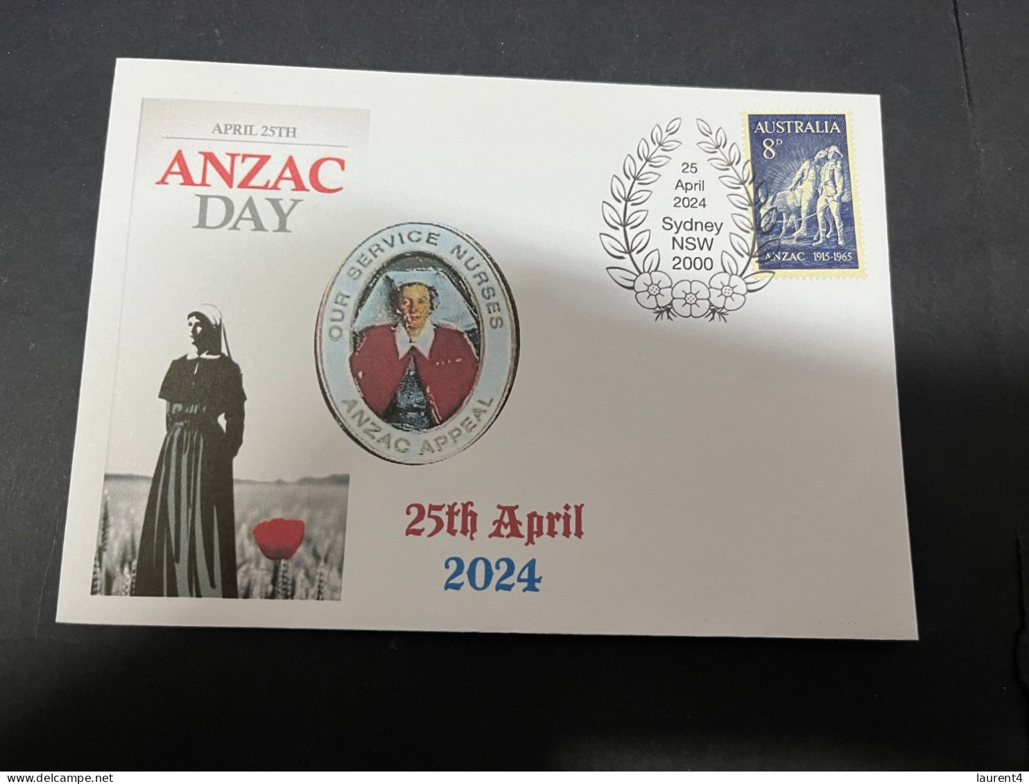 24-4-2024 (2 Z 52) Australia ANZAC 2024 - Special Cover Postmarked 25 April 2024 (Red Cross Nurse) - Militares