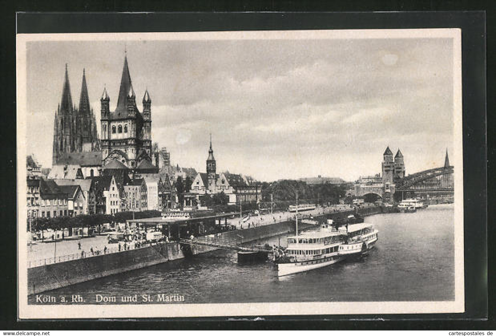 AK Köln, Dom Und St. Martin, Rheindampfer  - Koeln