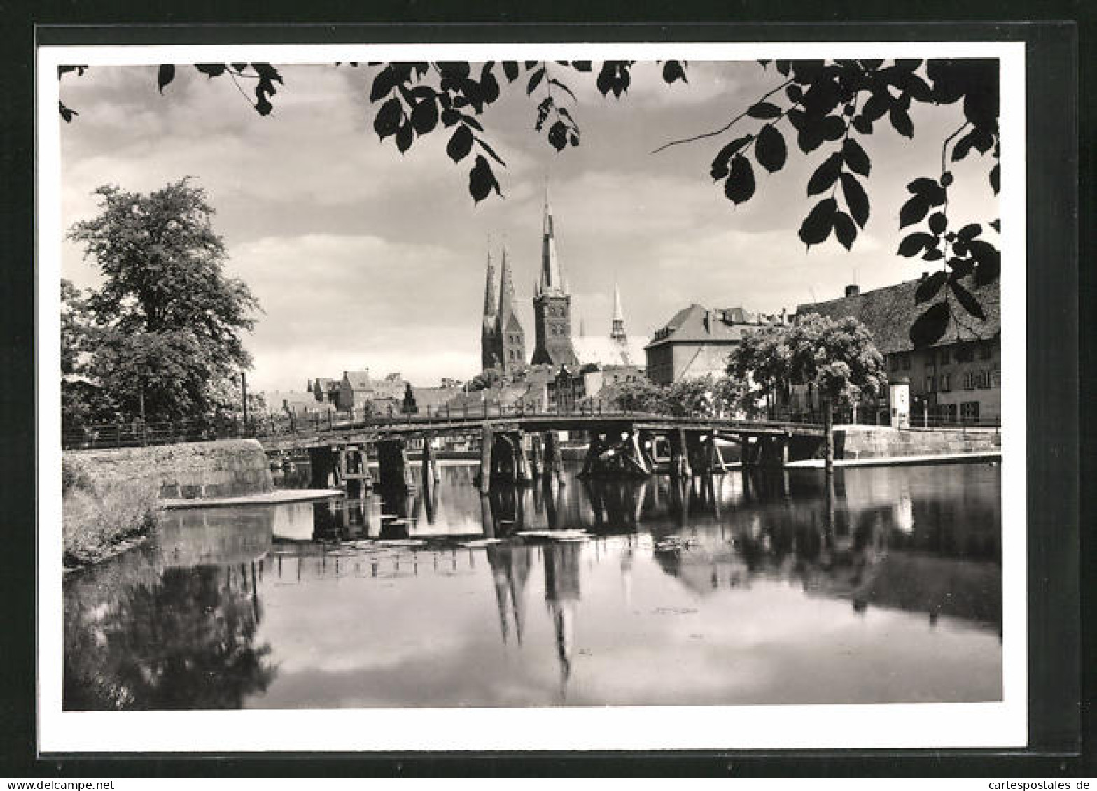 AK Lübeck, Dankwartsbrücke Mit St. Marien- Und St. Petrikirche  - Lübeck