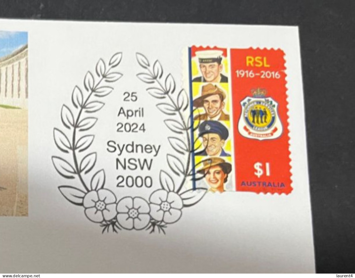 24-4-2024 (2 Z 52) Australia ANZAC 2024 - Special Cover Postmarked 25 April 2024 (Red Poppies & Nurse) - Militares