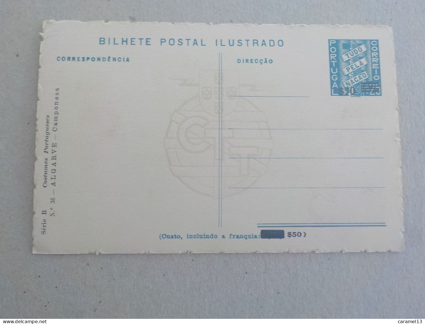 CPSM -  ENTIER POSTAL - PORTUGAL - COSTUMES D ALGARVE - CAMPONOSA    -  NON VOYAGEE    - FORMAT CPA - Postal Stationery