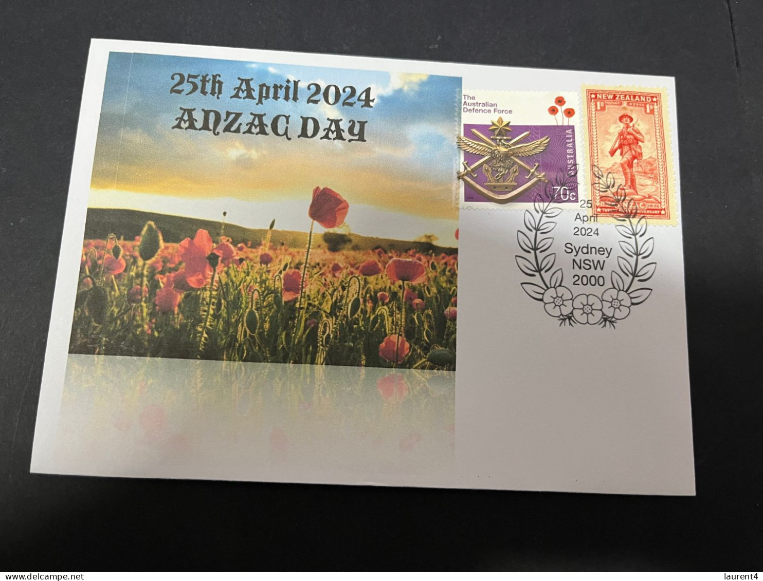 24-4-2024 (2 Z 52 A) Australia ANZAC 2024 - Special Cover Postmarked 25 April 2024 (NZ + OZ ANZAC Stamps) - Militaria