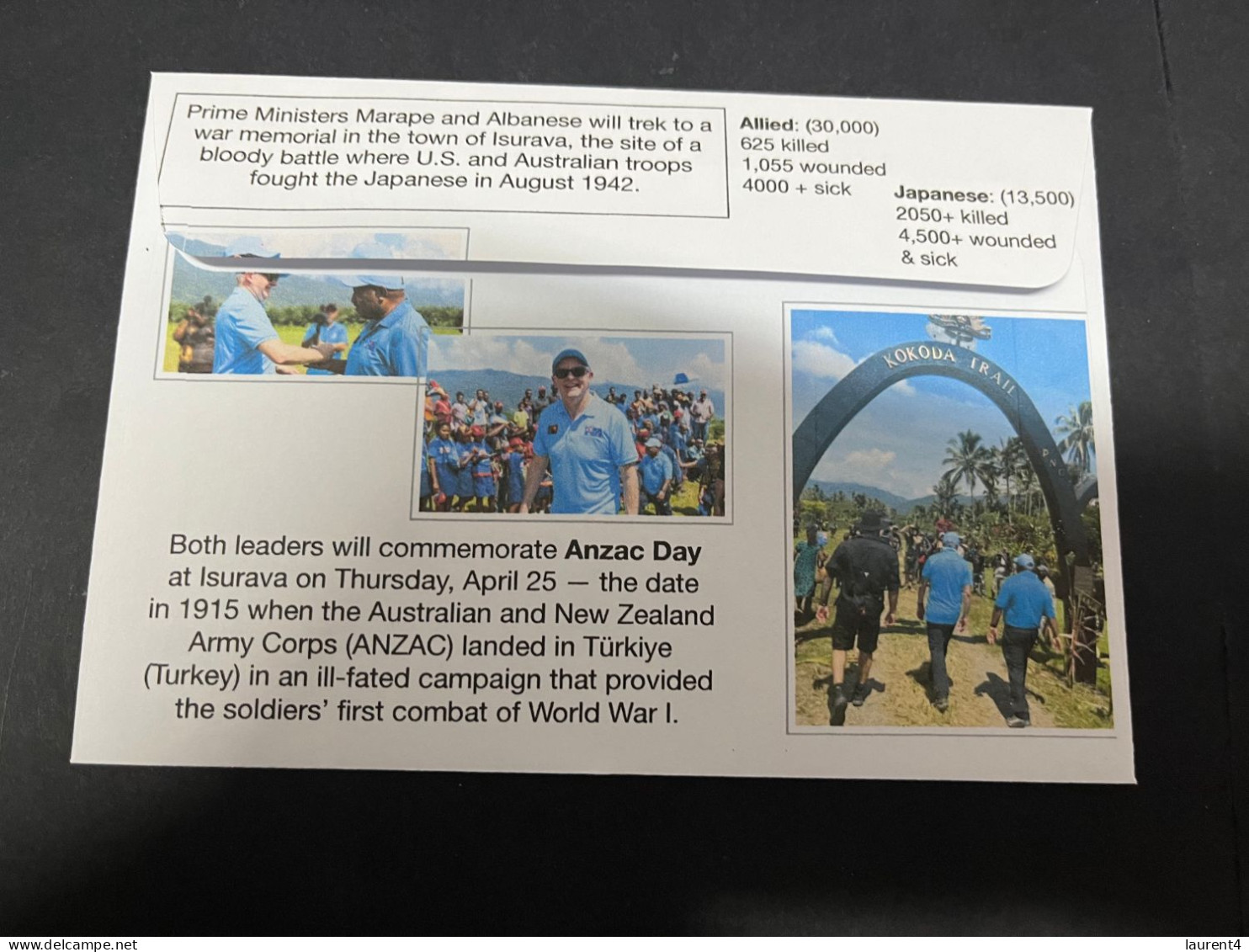 24-4-2024 (2 Z 52 A) Australia ANZAC 2024 - Australia & Papua PM Leaders Trek Toward WWII Kokoda Battleground - Militaria