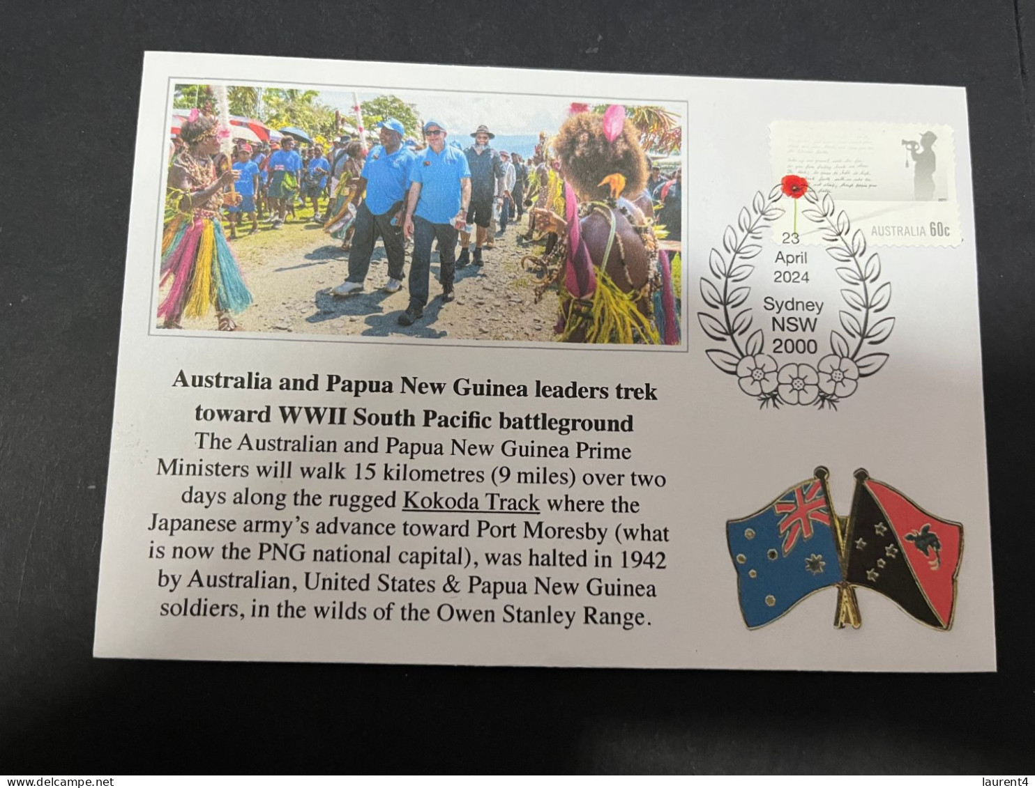 24-4-2024 (2 Z 52 A) Australia ANZAC 2024 - Australia & Papua PM Leaders Trek Toward WWII Kokoda Battleground - Militares