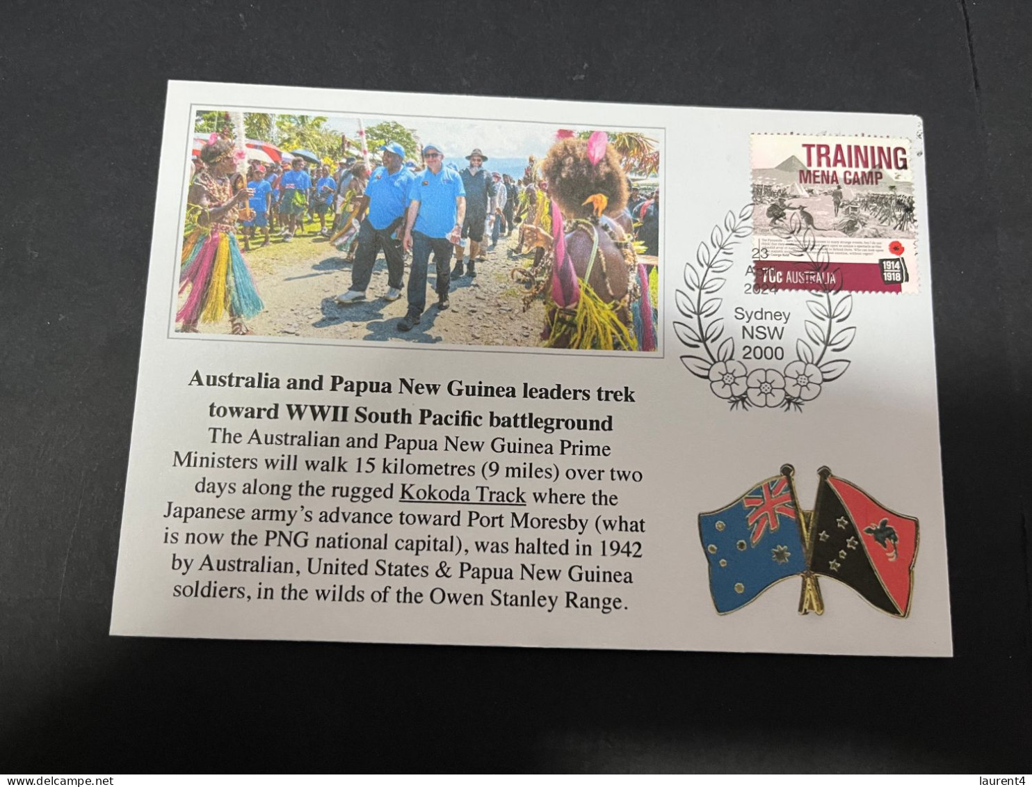 24-4-2024 (2 Z 52 A) Australia ANZAC 2024 - Australia & Papua PM Leaders Trek Toward WWII Kokoda Battleground - Militares