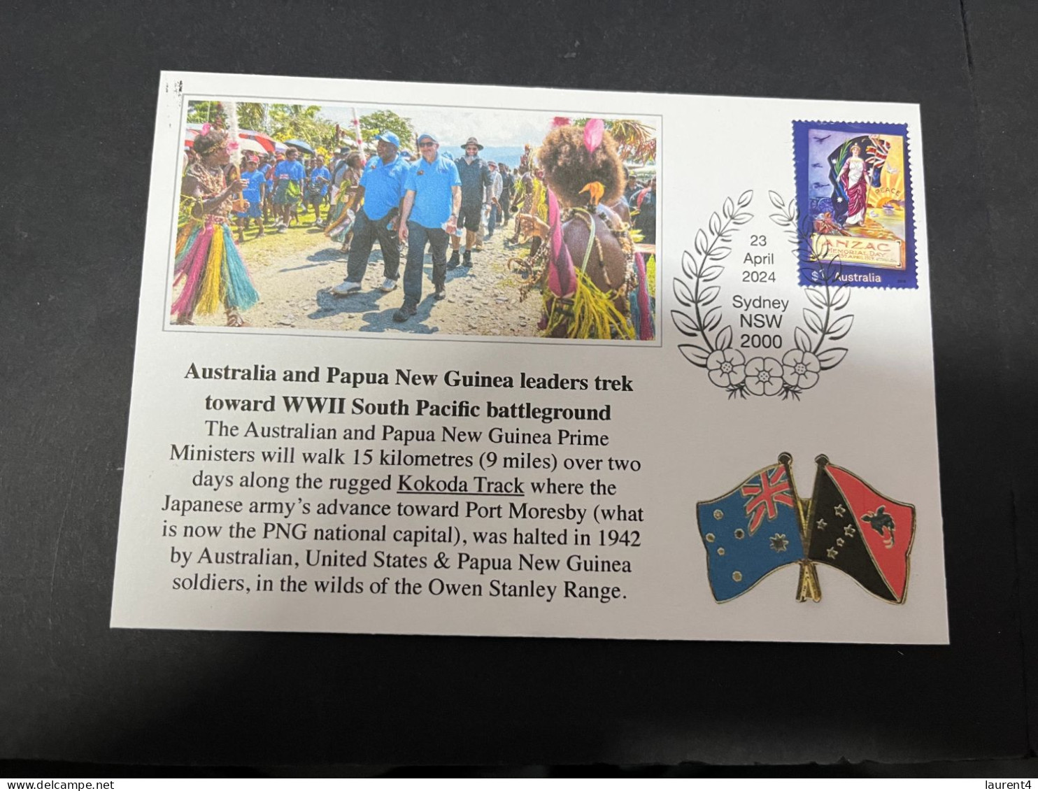 24-4-2024 (2 Z 52 A) Australia ANZAC 2024 - Australia & Papua PM Leaders Trek Toward WWII Kokoda Battleground - Militaria