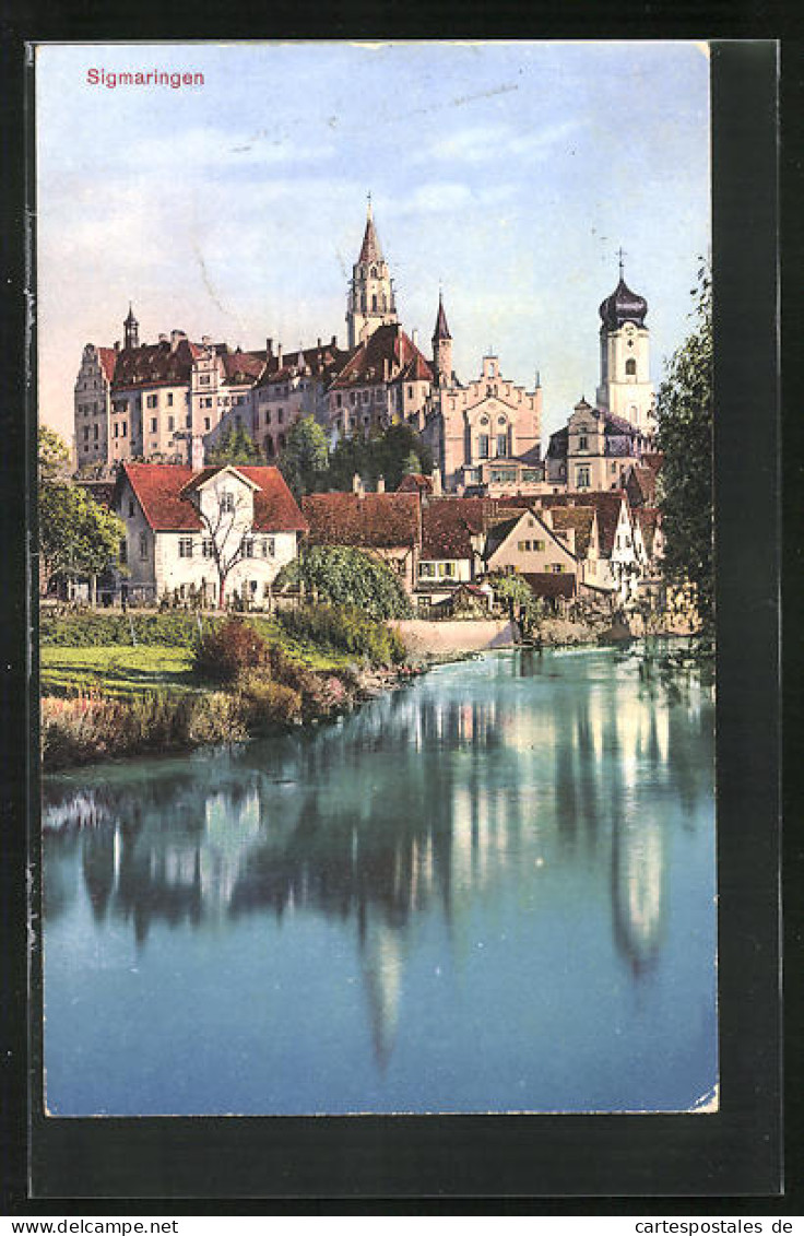 AK Sigmaringen, Blick über Das Wasser Zur Stadt Mit Schloss  - Sigmaringen