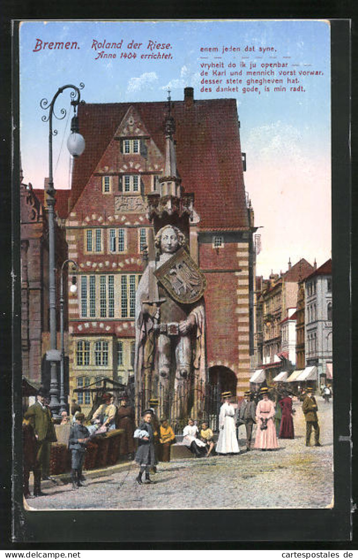 AK Bremen, Roland Der Riese Anno 1404 Errichtet  - Bremen