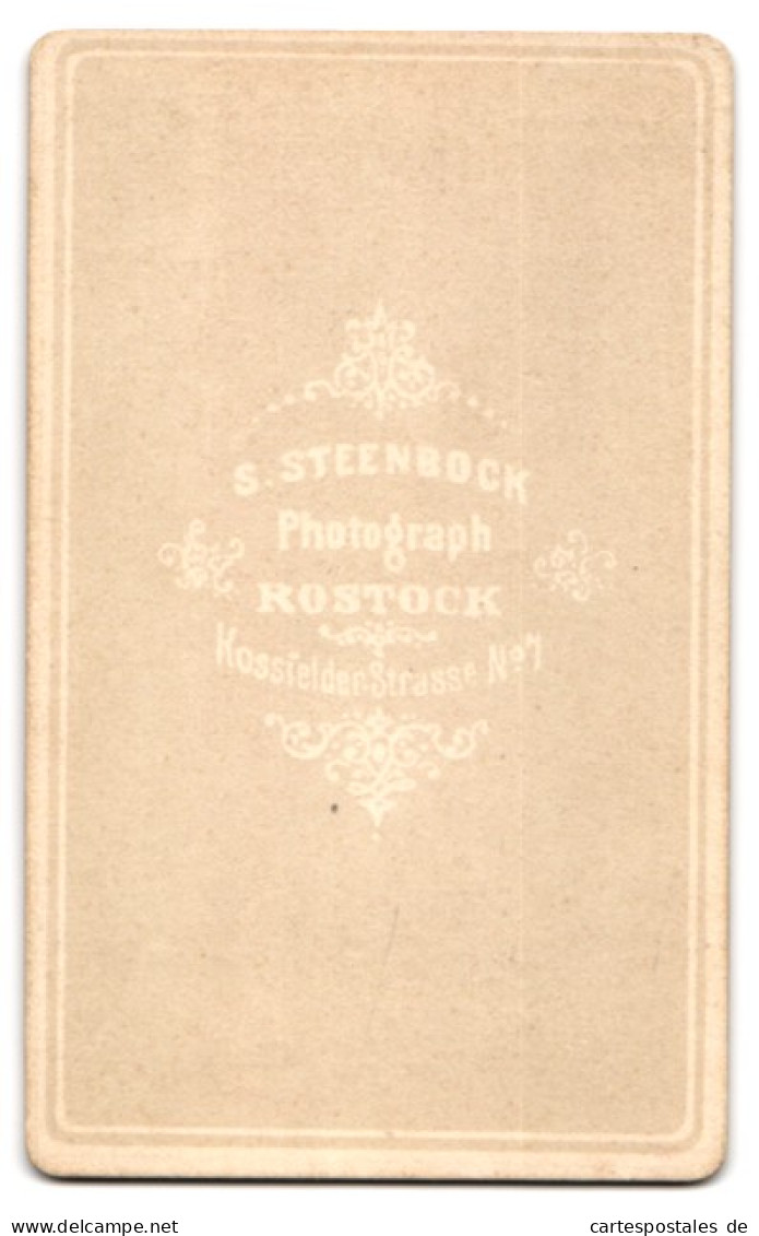 Fotografie S. Steenbock, Rostock, Kossfelder-Str. 7, Portrait Dame Im Seidenen Biedermeierkleid Mit Schleier  - Personnes Anonymes