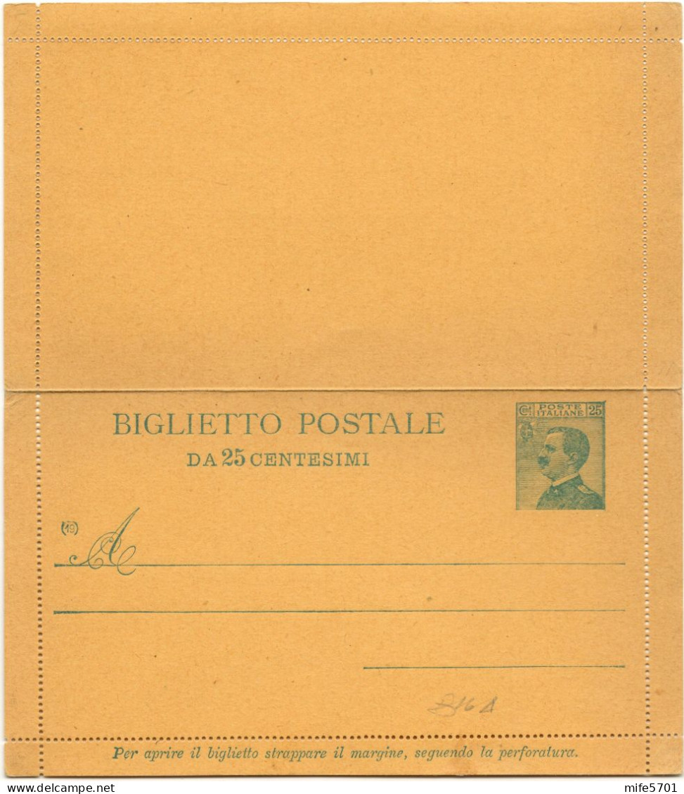 REGNO D'ITALIA B16A - 1919 BIGLIETTO POSTALE TIPO 'MICHETTI' DA C. 25 V.E.III VOLTO A SINISTRA - NUOVO FILAGRANO B16A - Interi Postali