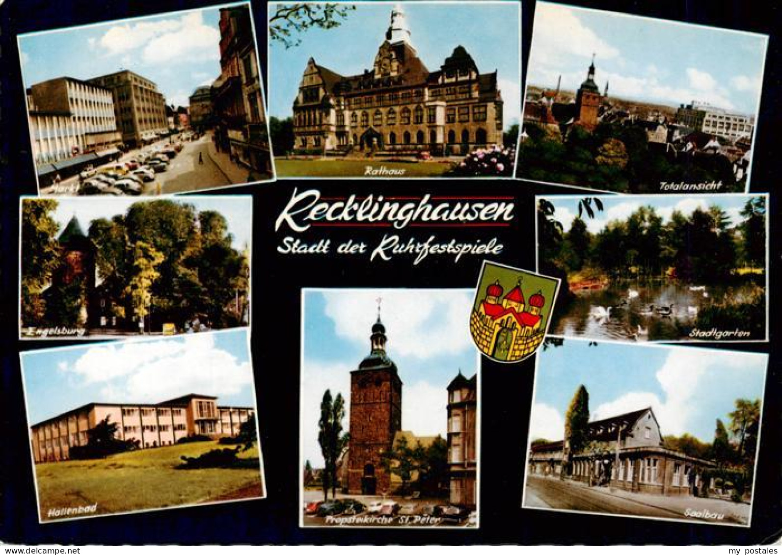 73933719 Recklinghausen__Westfalen Markt Engelsburg Hallenbad Rathaus Total Stad - Recklinghausen
