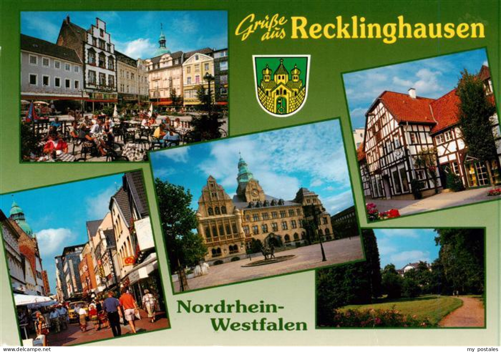 73933710 Recklinghausen__Westfalen Marktplatz Fussgaengerzone Rathaus Fachwerkha - Recklinghausen