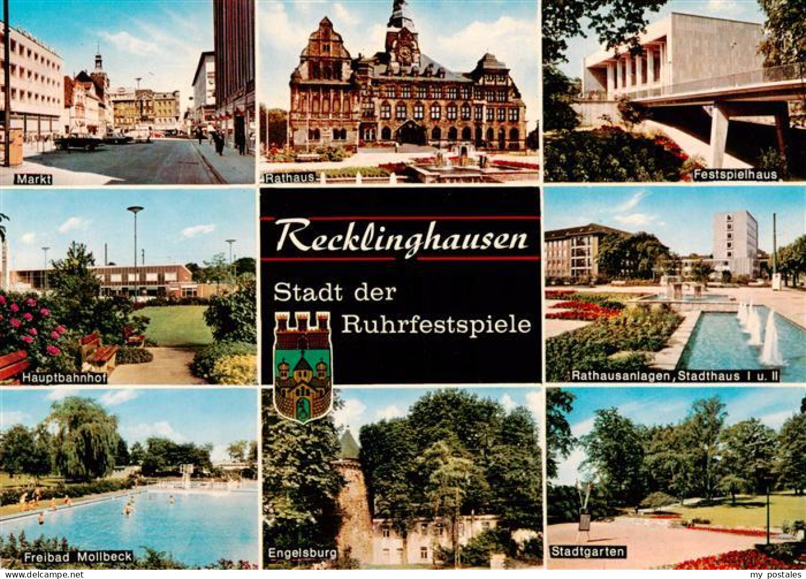 73933698 Recklinghausen__Westfalen Markt Hauptbahnhof Freibad Mollbeck Rathaus E - Recklinghausen