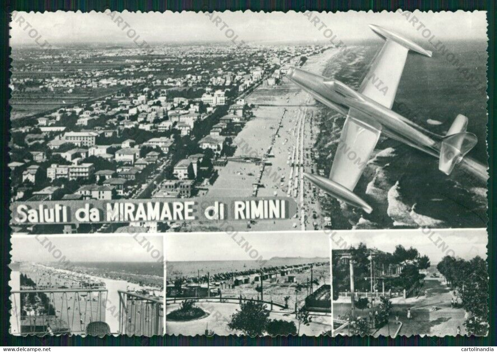 Rimini Miramare Di Saluti Da Aeroplano Foto FG Cartolina KB0697 - Rimini