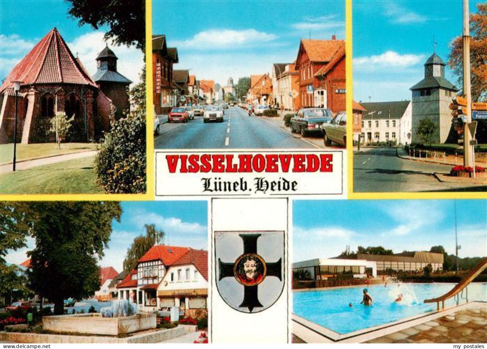 73933429 Visselhoevede Kirche Hauptstrasse Freibad Brunnen Wappen - Sonstige & Ohne Zuordnung