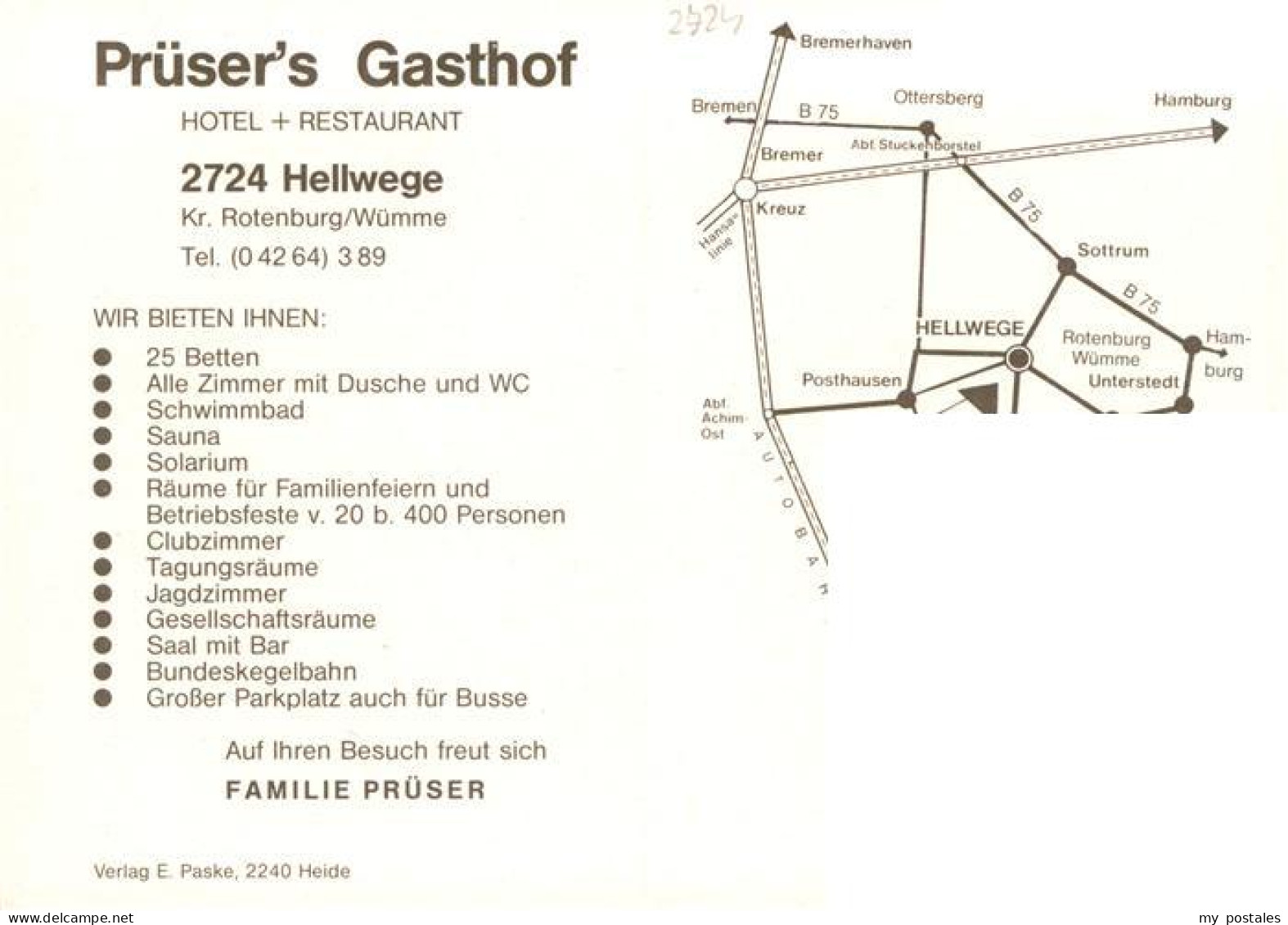 73933425 Hellwege_Rotenburg Pruesers Gasthof Hotel Restaurant Hallenbad - Sonstige & Ohne Zuordnung