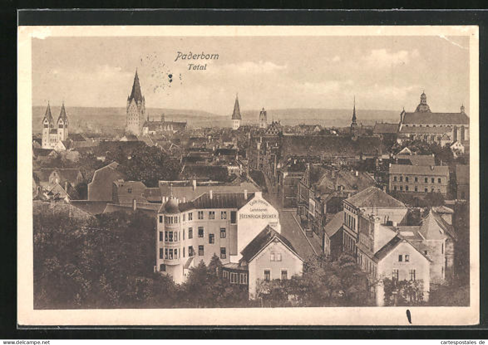 AK Paderborn, Totalansicht Mit Cafe Palais, Conditorei Heinrich Becker  - Paderborn