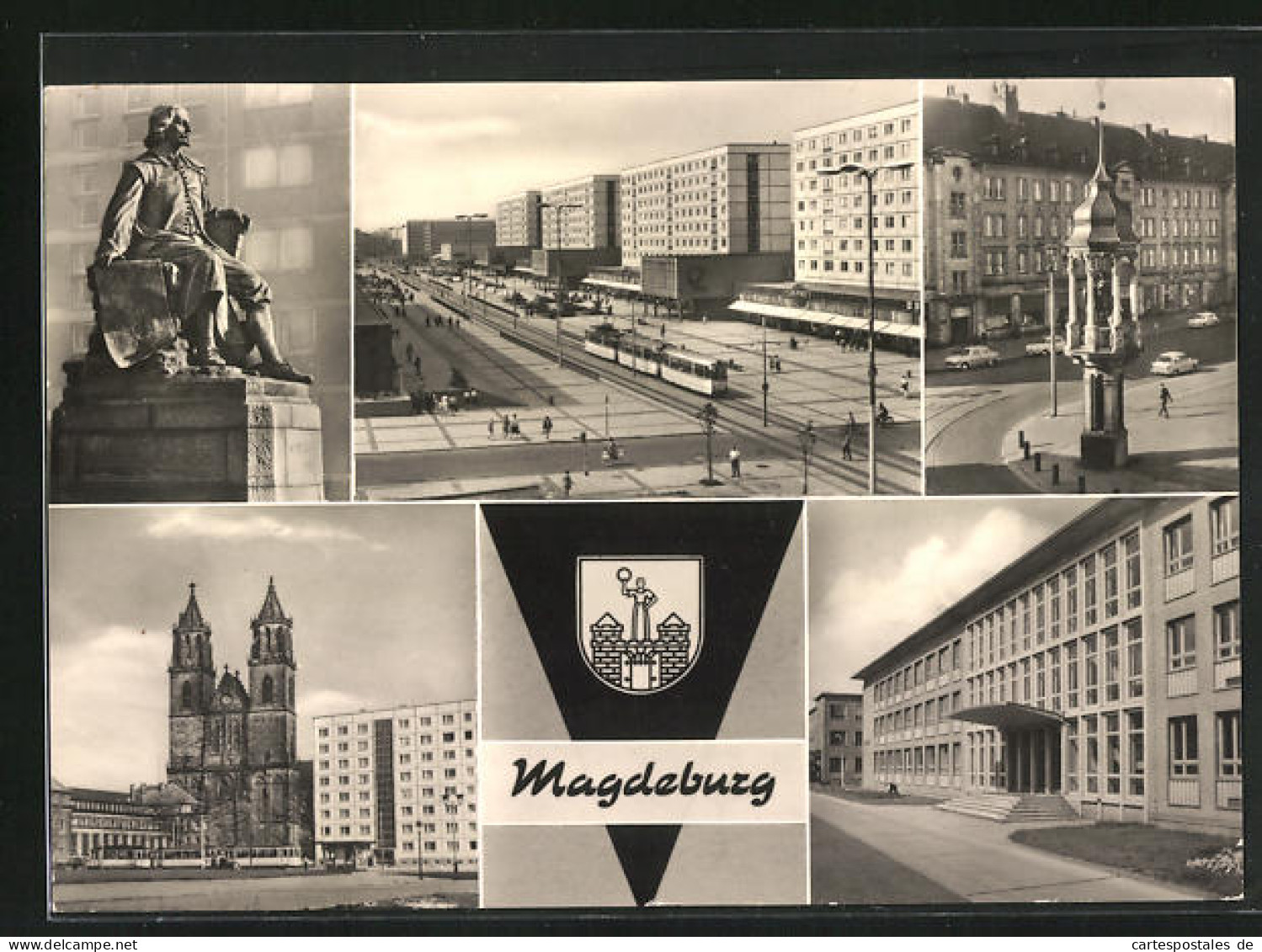 AK Magdeburg, Karl-Marx-Strasse, Magdeburger Reiter, Dom  - Magdeburg