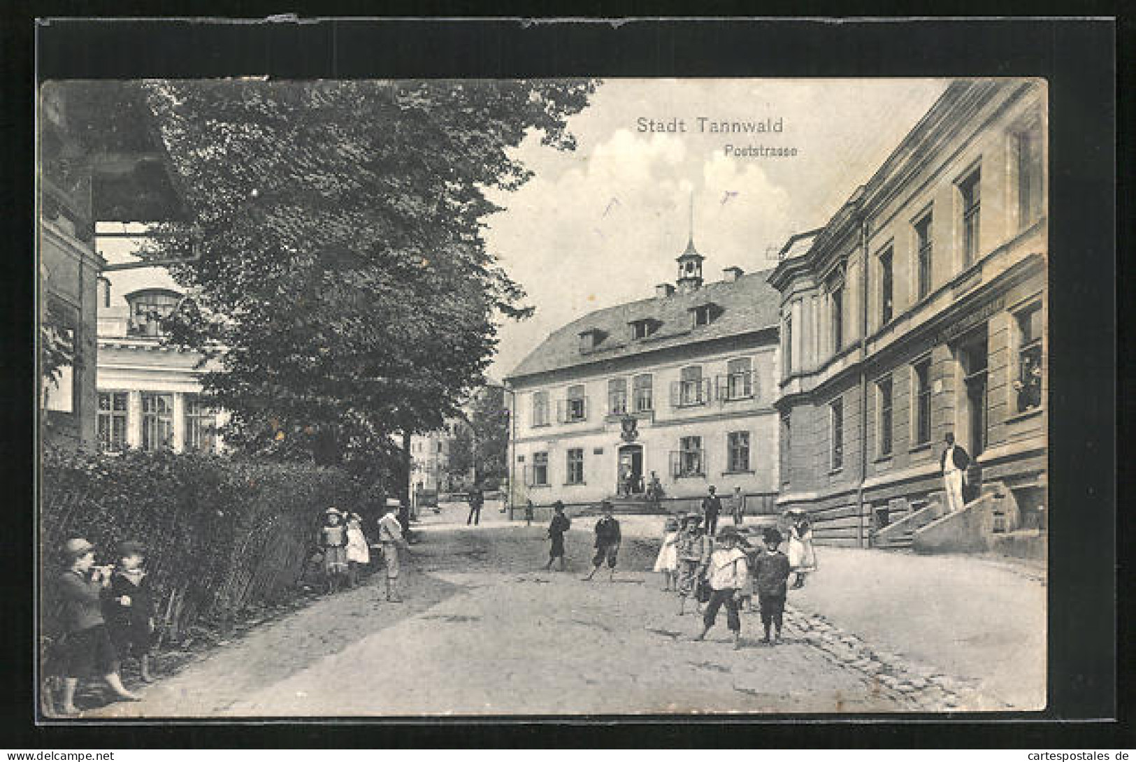 AK Tannwald, Poststrasse Mit Kindern  - Tsjechië