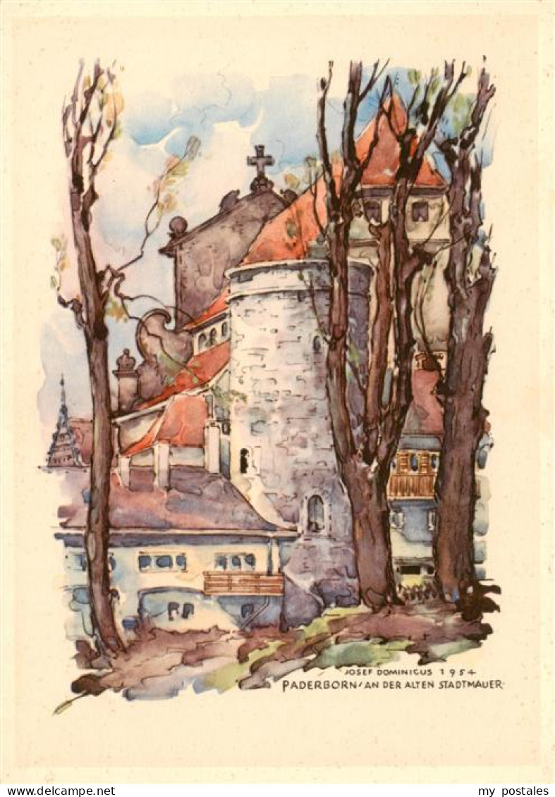 73933266 Paderborn An Der Alten Stadtmauer Illustration - Paderborn