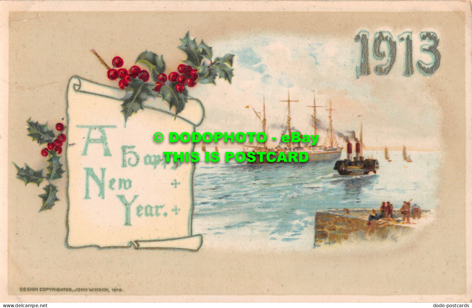 R483412 A Happy New Year. Boats. John Winson - World