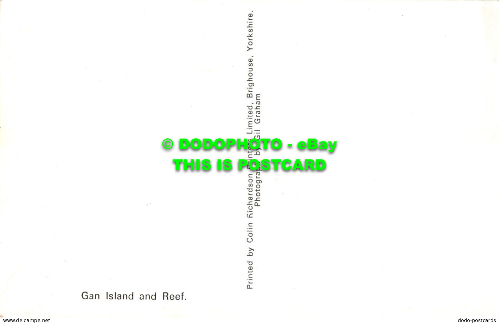 R483130 Gan Island And Reef. Colin Richardson Printers Limited. Gil Graham - World