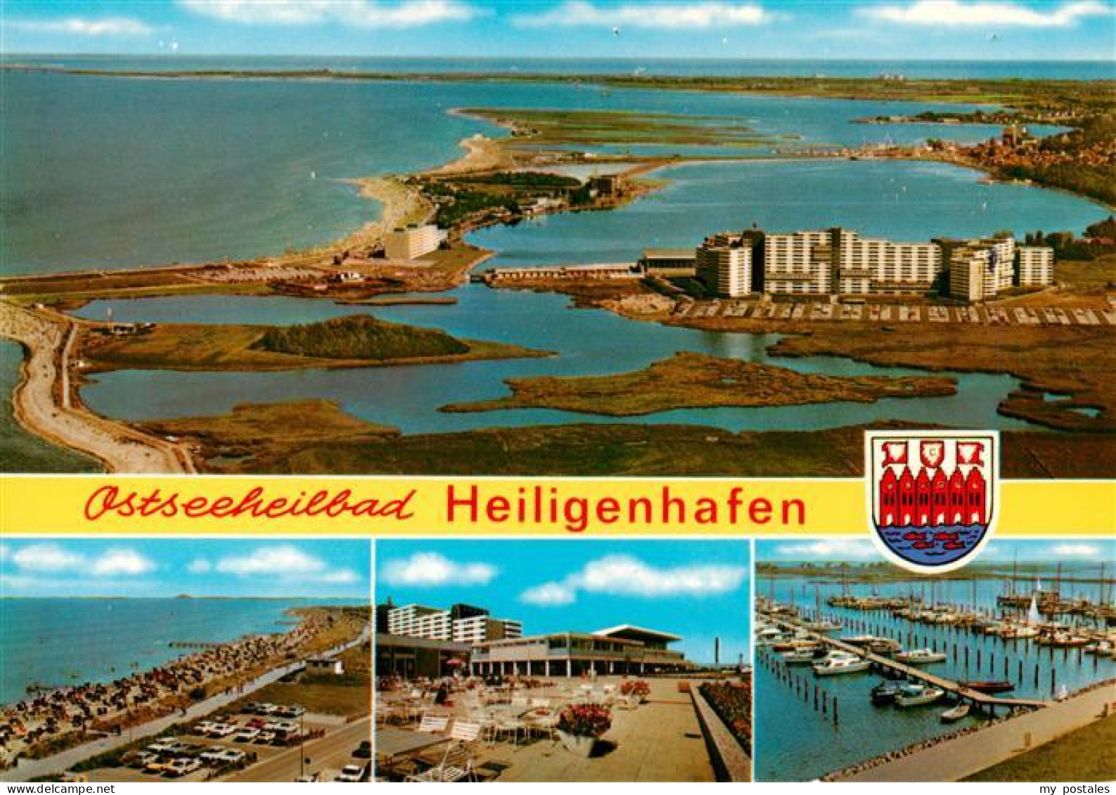 73933177 Heiligenhafen_Ostseebad Fliegeraufnahme Strandpartie Hotels Yachthafen - Heiligenhafen