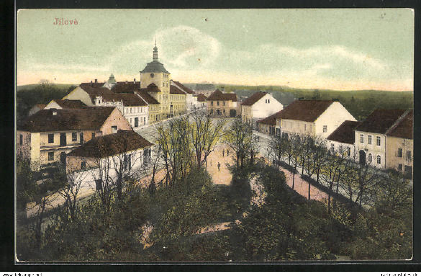 AK Jilové, Blick Auf Ortspartie Aus Der Vogelschau  - Czech Republic