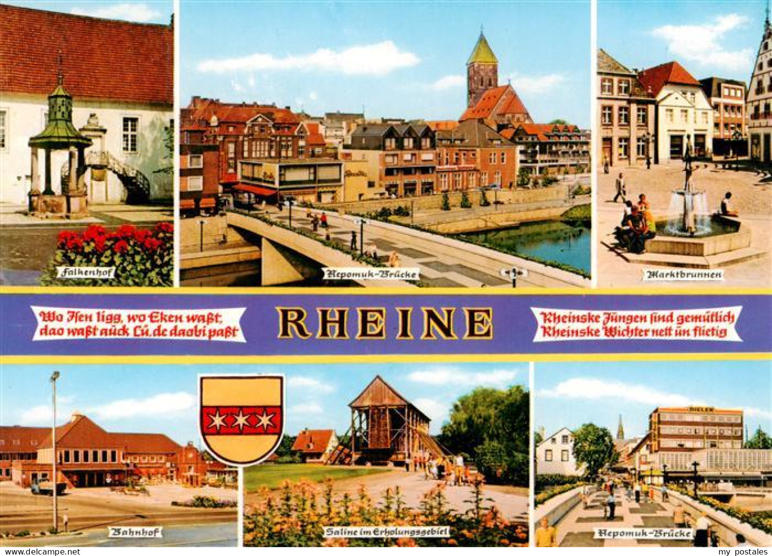 73933057 Rheine Falkenhof Nepomuk Bruecke Marktbrunnen Bahnhof Saline  - Rheine