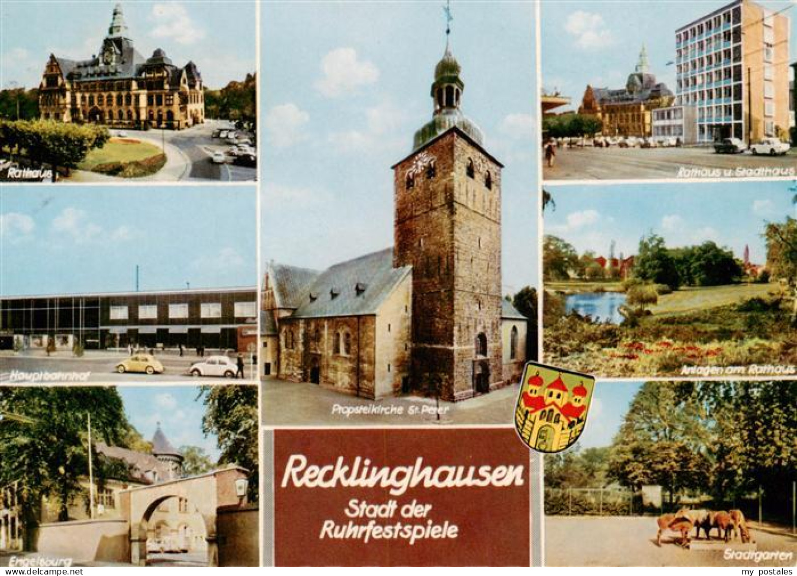 73933019 Recklinghausen__Westfalen Rathaus Hauptbahnhof Propsteikirche St Peter  - Recklinghausen