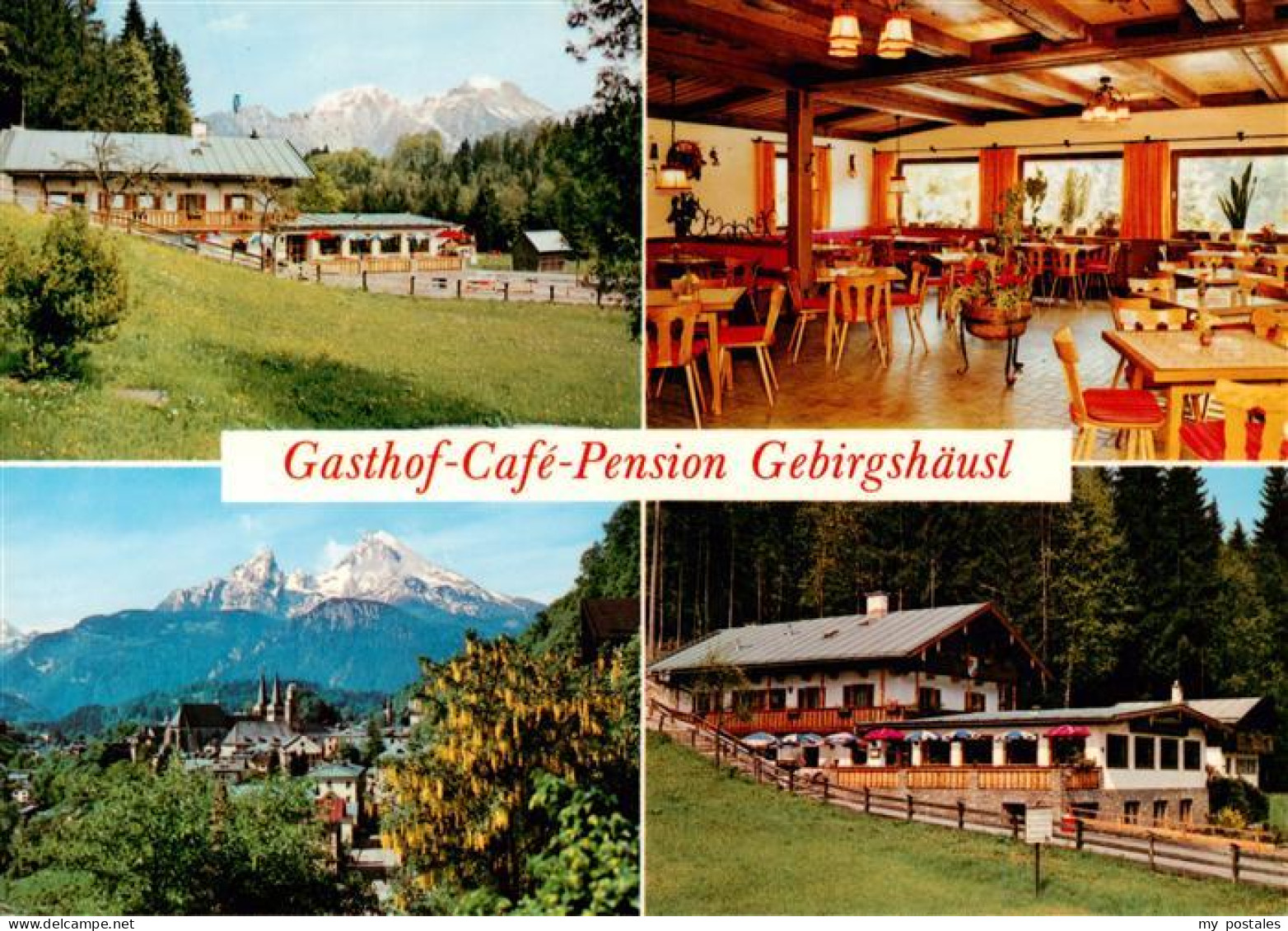 73932855 Engedey_Bischofswiesen Gasthof Cafe Pension Gebirgshaeusl Gastraum Pano - Bischofswiesen