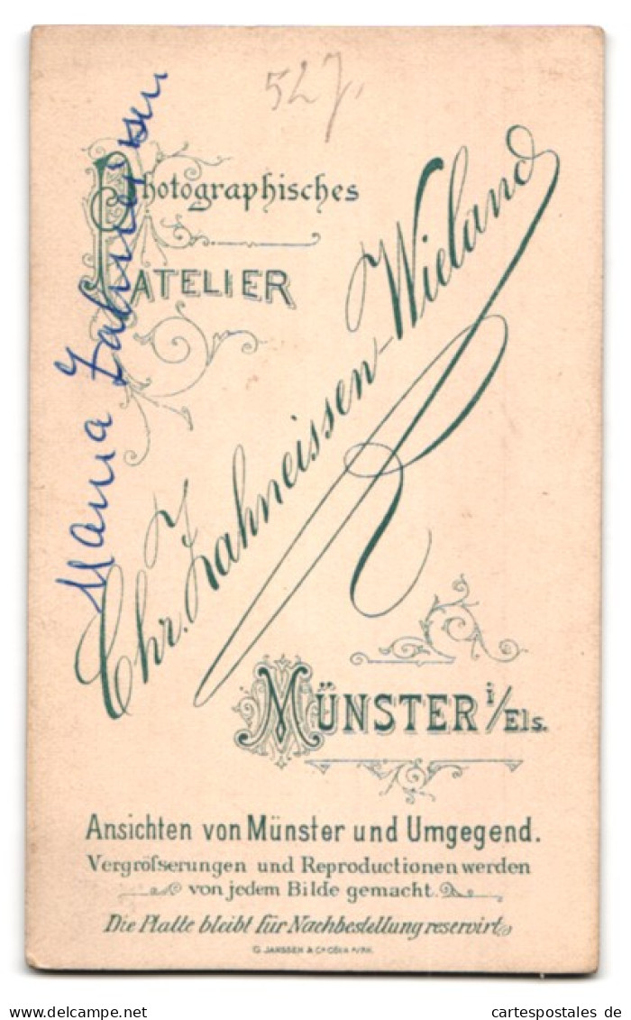 Photo Chr. Zahneissen-Wieland, Münster, Junge Dame Im Schwarz-weissen Rüschenkleid  - Anonymous Persons