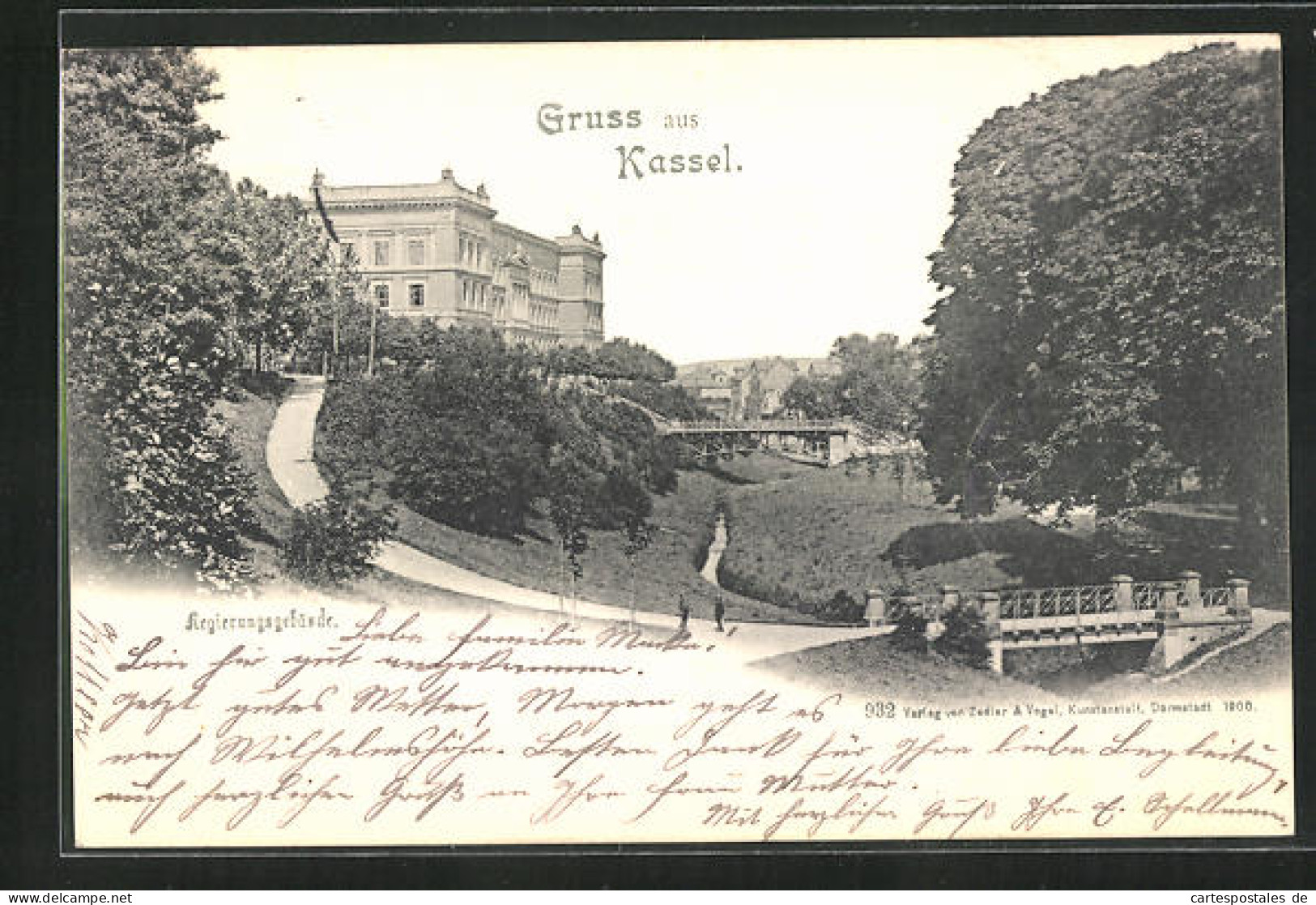 AK Kassel, Parkidylle Am Regierungsgebäude  - Kassel