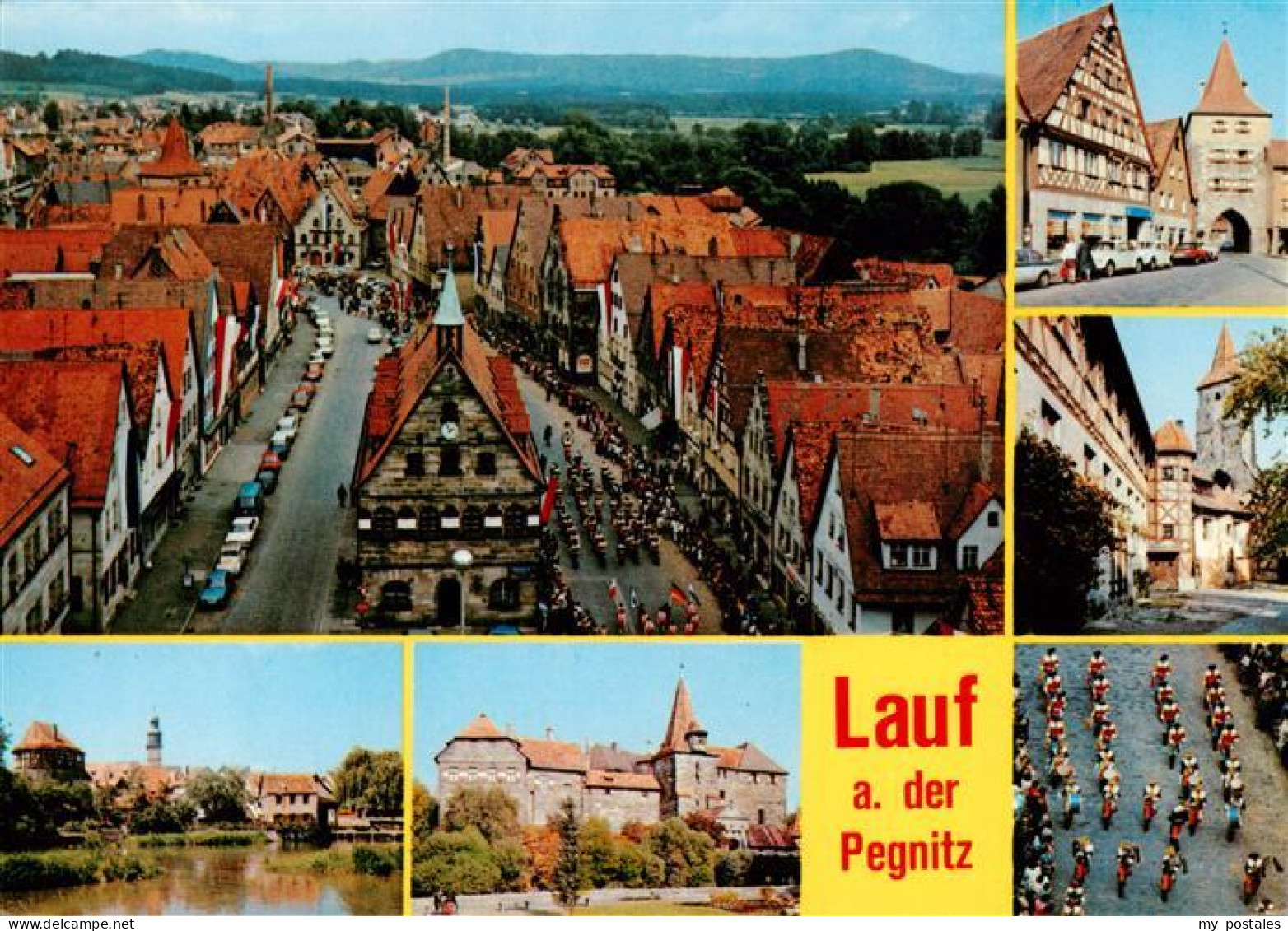 73932662 Lauf_Pegnitz Fliegeraufnahme Schloss Stadttor Teilansichten - Lauf