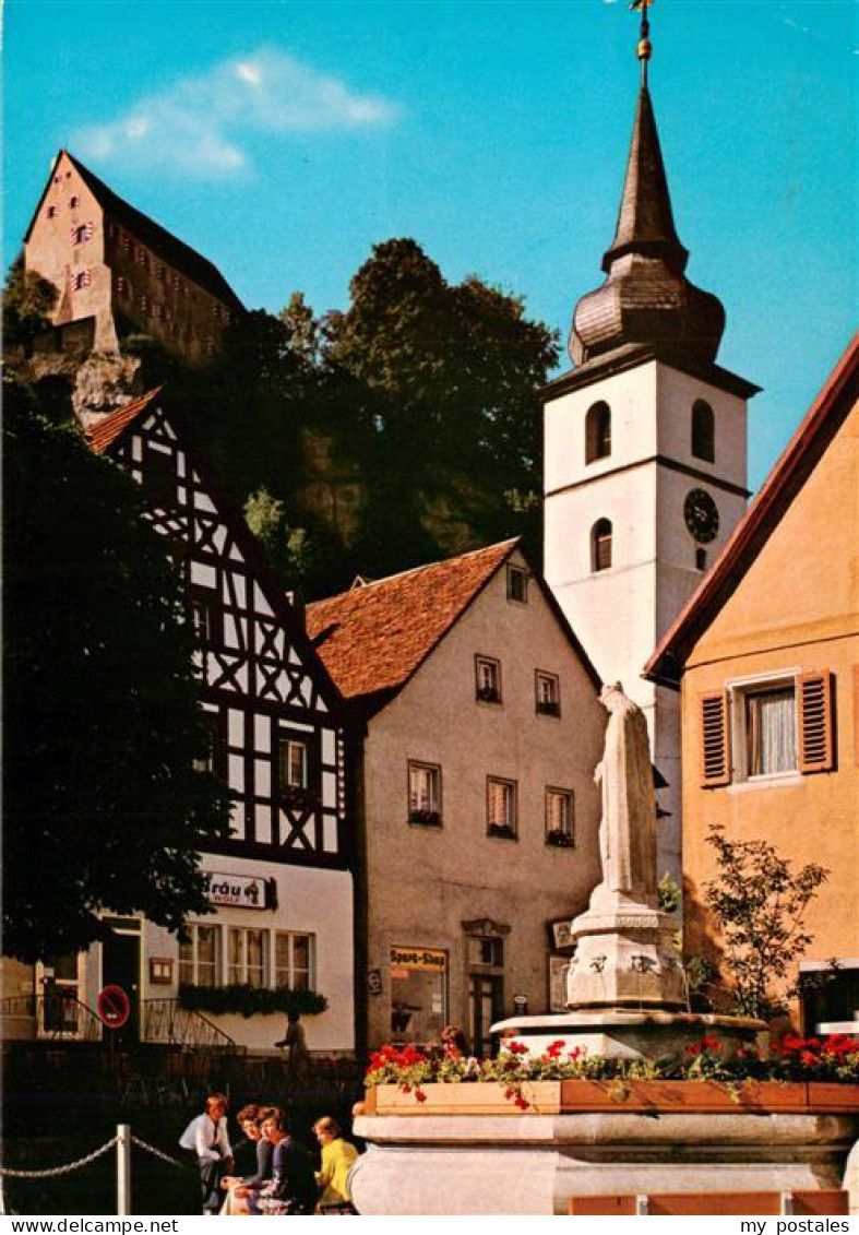 73932333 Pottenstein_Oberfranken Brunnen Kirche - Pottenstein