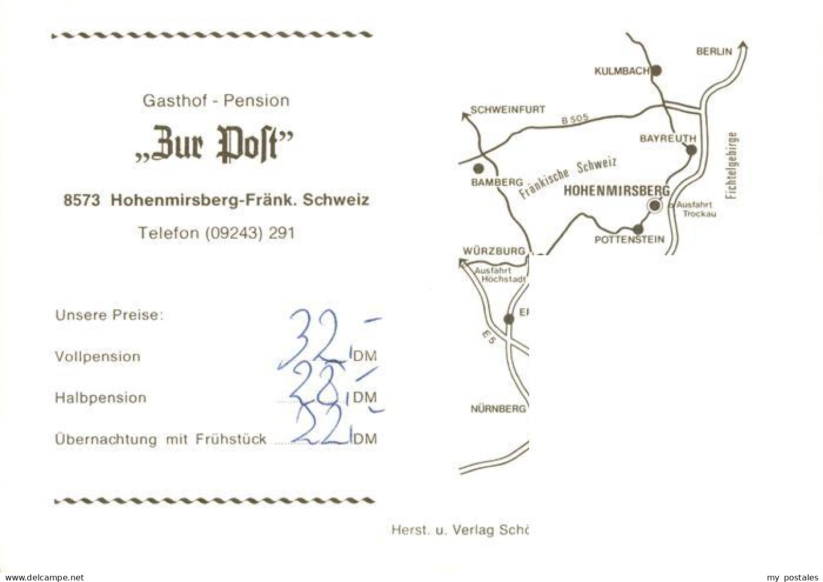 73932311 Hohenmirsberg_Pottenstein Gasthof Pension Zur Post Gastraum Aussichtstu - Pottenstein