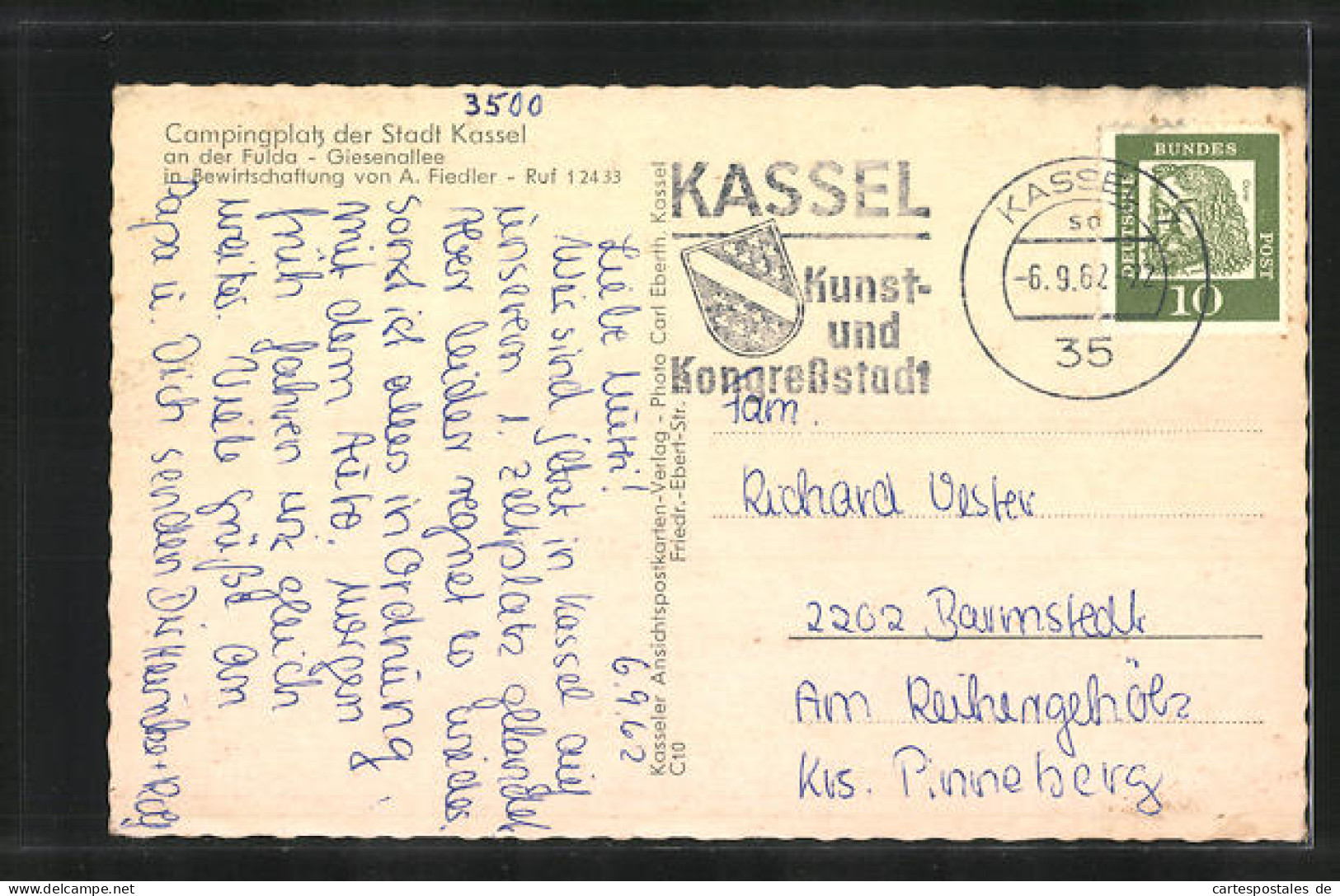 AK Kassel An Der Fulda, Auf Dem Campingplatz, Zeltplatz, Im Gastraum  - Kassel
